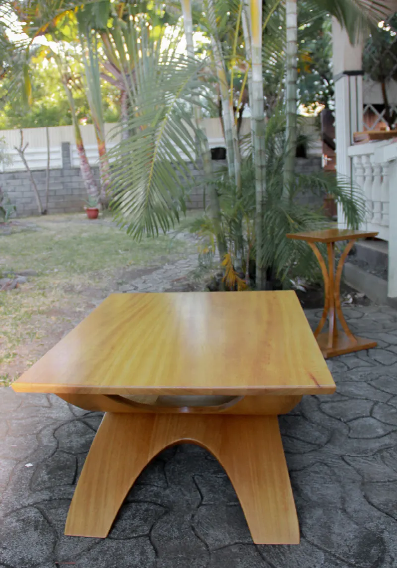 Table basse et sellette en iroko